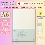 DESIGNPHIL MIDORI MD Notebook A6 Bunko Dot Grid Lined Blank Light Japan
