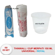 Cup Puding Merpati 150 ML Thinwall 150ML ISI 25 SET cup Jelly Cup Ice