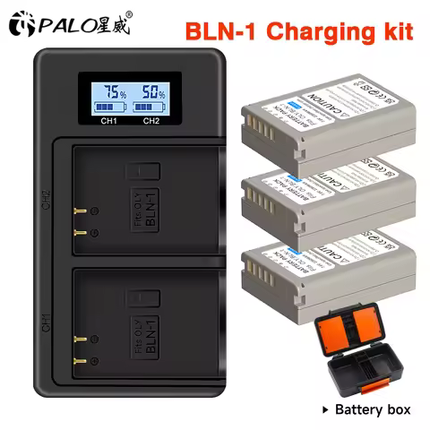 2280mAh BLN-1 BLN 1 PS-BLN1 Camera Battery + Dual USB charger for Olympus OM-D E-M1 E-M5 Mark II PEN