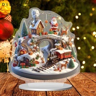 Dickly Flat 2D Acrylic Snowy Christmas House Decoration for Bedroom Or Office, Ideal