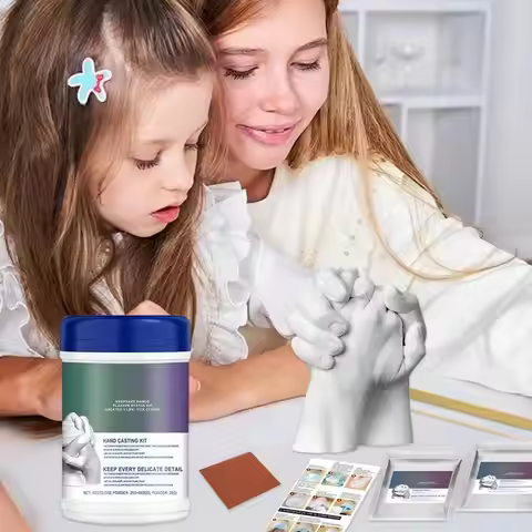 Hands Foots Printing Mold 3D DIY Accessories Clone Powder Plaster Casting Kit Keepsake Hands Casting