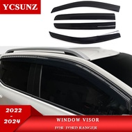 Window Visor For Ford Ranger Wildtrak T9 2022 2023 XLS XL XLT raptor Side Wind Deflectors Double cab Car Accessories