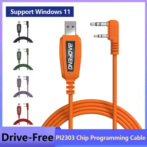 PL2303 Chip USB Programming Cable Baofeng Support Window 11 for UV17 Pro GPS UV-21 Quansheng UV-K6 D