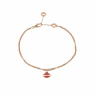 BVLGARI DIVASDREAM紅玉髓18K玫瑰金小扇子手鏈18K玫瑰金/紅玉髓M-L碼玫瑰金手鍊／手環