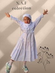 gamis anak putih canda renda NAF//gamis manasik//baju gamis terlaris//baju muslim anak