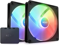 NZXT F140 RGB Core Twin Pack - 2 x 140mm Hub-Mounted RGB Fans with RGB Controller - 8 Individually-Addressable LEDs - Semi-Translucent Blades - High Static Pressure &amp; Airflow - CAM Software - Black