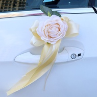 Zhongyanxi Creative Artificial Flower Wedding Car Decor Flower Door Handles Rearview Mirror Decoration Accessories Marriage Props Gifts SG