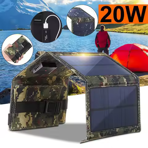 Solar Panel 20W Portable Solar Panel Outdoor Power Solar Mobile Power Charging Treasure