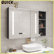 RUNZEU Mirror Cabinet Intelligent With Lights Mirror Cabinet Bathroom Wall Mounted Mirror Cabinet