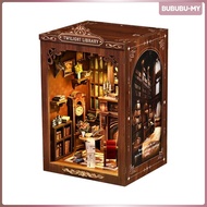 [BububuMY] DIY Book Nook Detailed Interior Miniature Library Scene Press Switch Library Book Nook fo