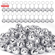 50Pcs Mini Disco Ball Keychain, Mirror Disco Ball Bulk Keyring Party Favors for 70s 80s Disco Party 