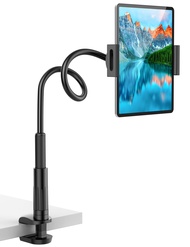 Tablet Stand Holder for Bed, Gooseneck Mount with Adjustable Flexible Arm Compatible with iPad Air P