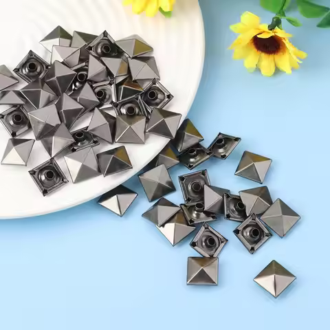 50Set 6-12MM Pyramid Square Rivet Garment Bag Shoes Bracelets Belt Studs Metal Square Spikes Fix Stu