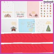 Christmas Hot Stamping Card Envelope Greeting Blessing Message Set 49pcs Gift Xmas Note Cards Written luolandi