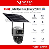 V380 Pro Solar Outdoor Cctv Camera VCS-20 Wireless Dual lens Waterproof Wifi 360° HD 1080P 4G IP Sec