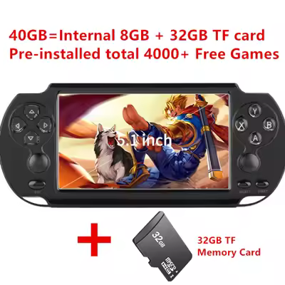 NEW 32/128 Bit 5" LCD X9 plus Double rocker 8G/40G Arcade X9s Handheld Retro Game Console Video MP5 