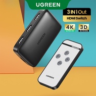 UGREEN HDMI Switch 3 in 1 Out 4K HDMI Switcher Splitter, 4K 30Hz HDMI Switch with Remote HDMI 3 Port