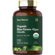 Carlyle Chlorella Blue Green Algae 500mg | 200 Quick Release Capsules | Non-GMO, Gluten Free | Tahoe