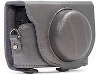 MG680 Sony Cyber-shot DSC-RX100 VI, DSC-RX100 V, DSC-RX100 IV, DSC-RX100 III Ever Ready Leather Camera Case with Strap - Gray, PU Leather