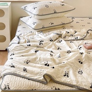 Single Four-Piece Set Summer Dormitory Machine Three-Piece Set Summer Quilt Soft Mat Latex Washable 