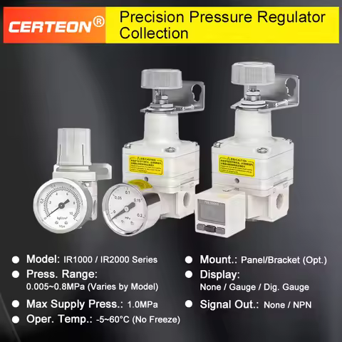 IR2000 IR2010 IR2020-02BG IR1000 IR1010 IR1020-01BG Precision Pressure Regulator Pneumatic Air Press