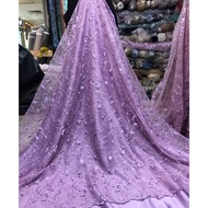 SALE!! KAIN BAHAN TILE AKAR MUTIARA LILAC / BAHAN KEBAYA BROKAT TILLE.