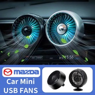 Mazda Mini Car USB Fan Car Dashboard Air Outlet Colorful Lights Fan For Mazda 2 3 CX5 CX30 CX8 CX3 CX9 Accessories