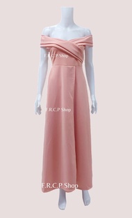 FRONT SLIT FRCP Ladies Gown Wedding Bridal Ninang Sponsor Debut Women’s Maxi Long Dress Formal  /bri
