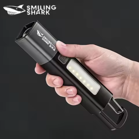 SMILING SHARK Outdoor Flashlight Portable Strong Light Variable Focus with Outdoor Camping Hunting F
