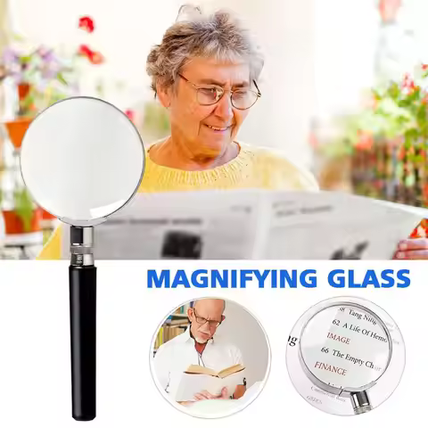 Portable 3X Handheld Magnifying Glass, Retro Handle Magnifier Eye Loupe Glass With Metal Handle High