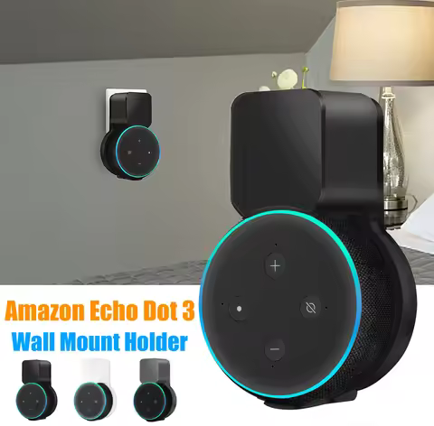 Echo Dot Wall Mount Holder, Speaker Hanger Space-Saving Accessories Built-in Cable Manageme for Echo