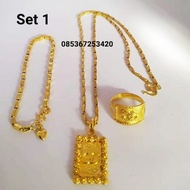 Set perhiasan lapis emas 24k 1 suku