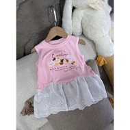 BABY 3-hole Elastic Lace Top for Girls - 99M