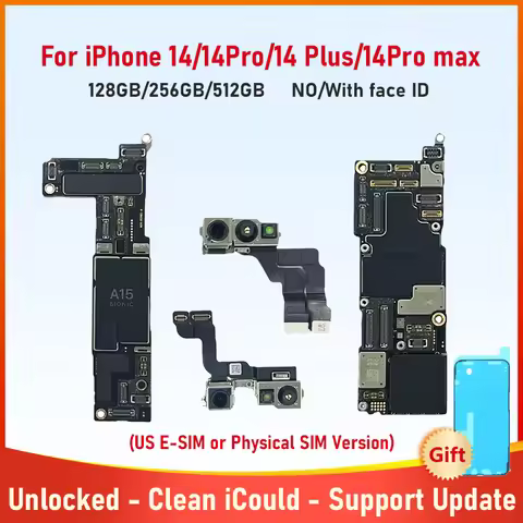 Fully Tested Mainboard for iPhone 14 Pro Max 14 Pro 14 Motherboard With Face ID Unlocked Logic Board