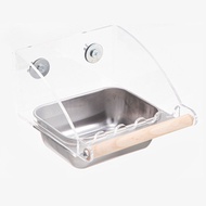 RUMI Large Capacity Cage Mounted Bird Feeder Anti Splashing Acrylic Bird Food Dispenser Bird Supplie