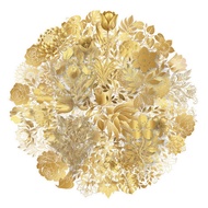 ❀ Golden Flowers & Leaves Art Series 02 PET Clear Stickers ❀ 50Pcs/Set DIY Fashion Waterproof Reward