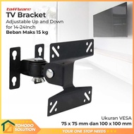 Taffware Adjustable TV Bracket VESA 100 x 100 for 14-24 Inch TV - TV-W24
