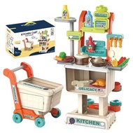2in1 kitchen cart trolley Toy/Cooking-Cooking Children's Shopping trolley
