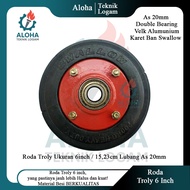 Swallaw 6 Inch Rubber Trolley Wheels 6 Inch Trolley Wheels Double Bearing Trolley Wheels