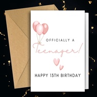 [Coisíní] 13th Birthday Card Fun Birthday Card with Envelope Blessing Card Creative Birthday Gift Hi