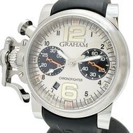 GRAHAM Chronofighter 2CRBS (Box Included) Men's Stainless Steel/Rubber Automatic Watch with Silver D