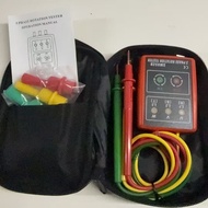 SM852B Fasa Meter Pengesan Voltan Semasa Mudah Alih Tiga fasa AC Urutan Fasa Meter Jadual Urutan Fas