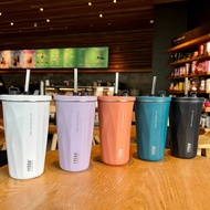 Tyeso 600ML Coffee Tumbler with Straw Retractable Straw Hot and Cold Insulated