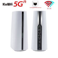 KuWFi  5G NR CPE Router 4G LTE Router Wireless Modem WiFi Hotspot Gigabit Ethernet Port Dual Band Global 5G Sim  Wifi Ro