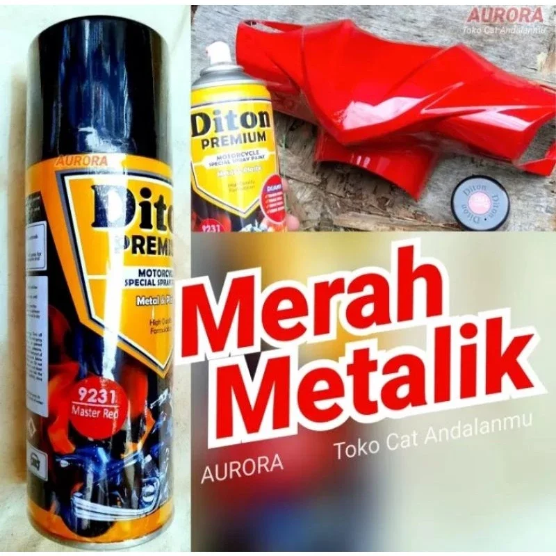 Pilox Pylox Diton Premium Master Red 9231 Merah Metallic Metalik Merah Marun Maroon Cerah Tahan Bens