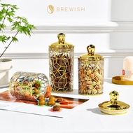 BREWISH Airtight Snack Container Candy Jar Cookie Biscuit Storage Geometric Acrylic Holder Balang Ke