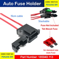 [15cm cable] Auto Fuse Holder Automotive Terminals FUSE HOLDER BLACK 12V/24V FOR CAR & LORRY