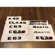 Mercedes Benz AMG Logo Emblem A45 CLA45 C63 C63s E63 E63s AMG 4Matic Emblem Logo Black Chromeb