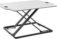 Amer EZUP 32x22 Height Adjustable Sit/Stand Desk Surface Riser, 32" Wide Tabletop Sit Stand Desk Converter, Monitor Laptop Platform Work Station - Durable White Top