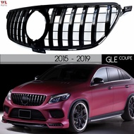 C292 Grill, Black & Silver ABS Front Radiator Grille for Mercedes GLE Class Coupe C292 2015 - 2019 (